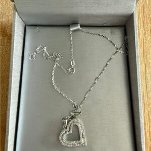 White Gold and Diamond Heart Pendant Necklace - People’s Jewellers